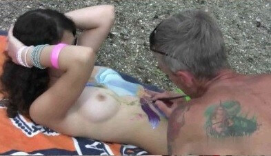 Body Art Nudist Beach 1 Full HD video - Naturists live in harmony and tranquility