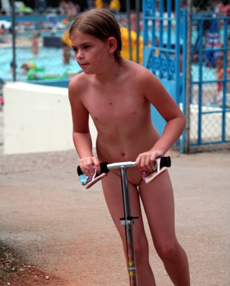 Pool-Side Naturist Scooter pics - Naturists believe in themselves and their potential