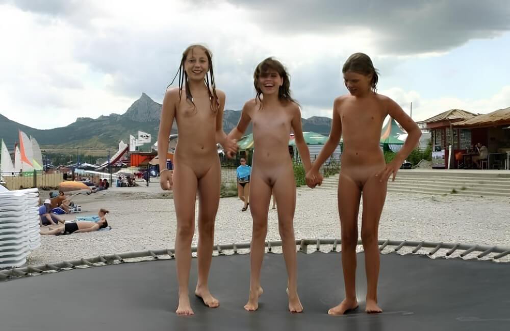 Trampoline pics - Naturists love sunlight and fresh air