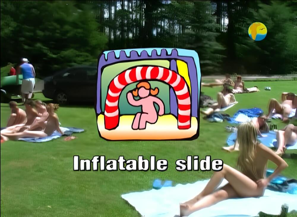 Naturist: Freedom: Inflatable Slide - Nudity is only possible among people
