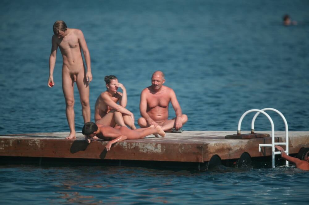 Naturist Family Water Slab pics - Nudists value harmony and tranquility