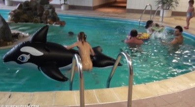 Naturism - Indoor dolphin ride Full HD upd - A nudist values inner balance and peace of mind